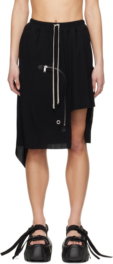 Къси панталони Rick Owens Rick Owens Black Hollywood Dracca Midi Skirt Черно | RP01E7341 WLP, 0