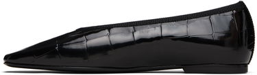 Грижа за обувките TOTEME TOTEME Minimalist Croco-Embossed Ballerina Flats Черно | 253-WAS0218-LE0153, 2