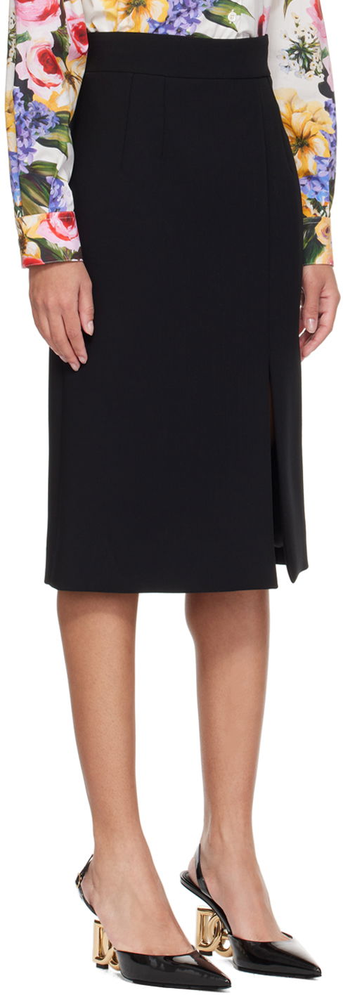 Пола Dolce & Gabbana Dolce&Gabbana Slit Midi Skirt Черно | F4CU7T FUBF1, 1
