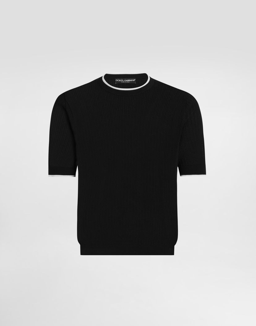 Пуловер Dolce & Gabbana Dolce & Gabbana Crewneck Short Sleeve Sweater Черно | GXX03TJBCH1N0000