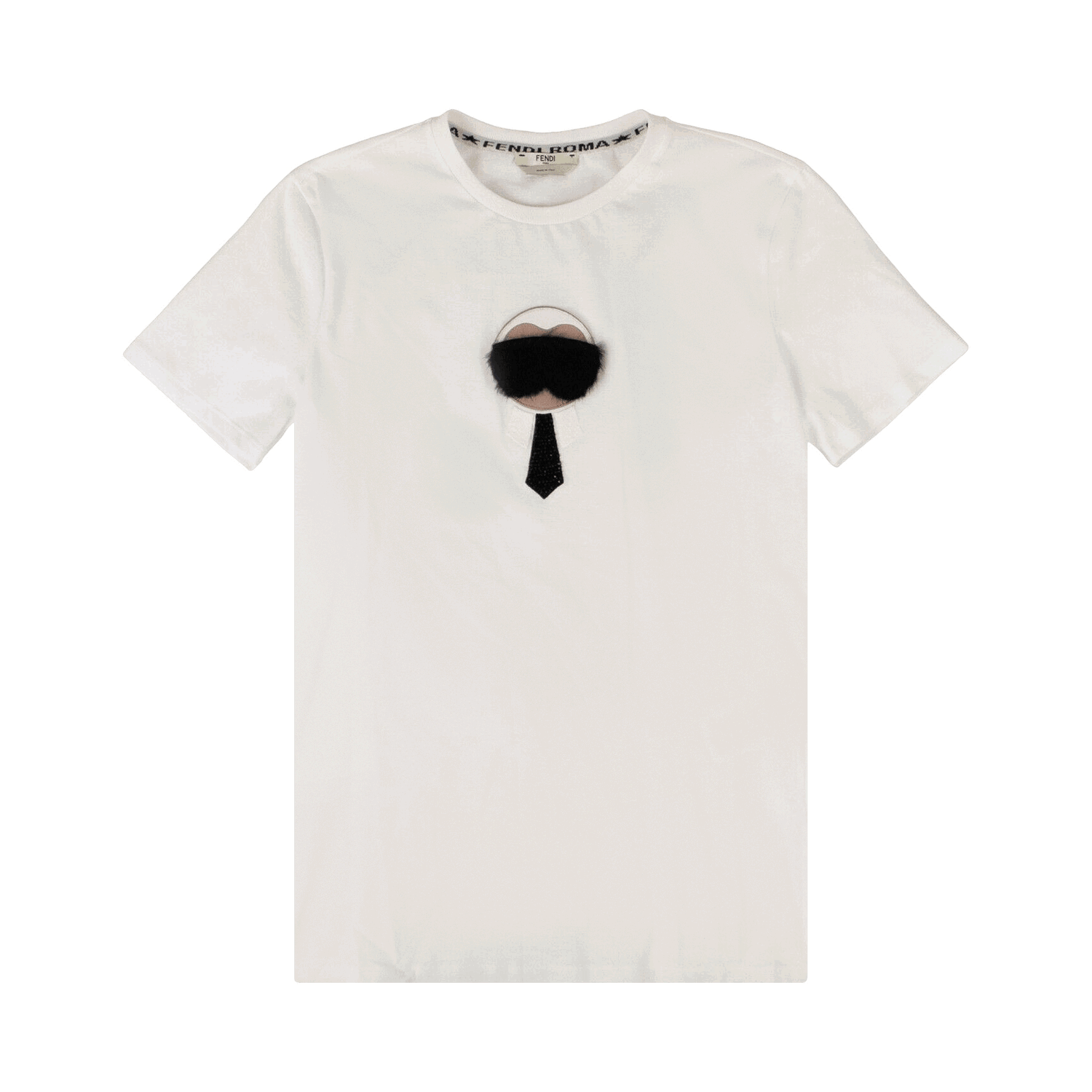 Тениска FENDI Karl Lagerfield x T-Shirt Бяло | FS7036 89J FOZNM, 0