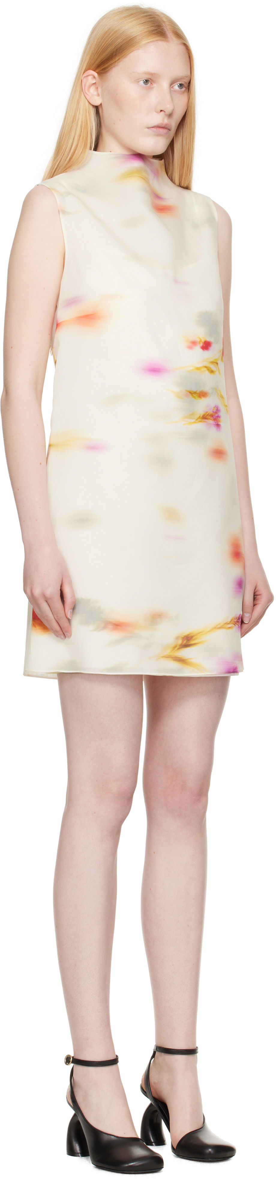 Pокля FERRAGAMO Ferragamo Blossom Flower Reversible Minidress Бяло | 781220, 1