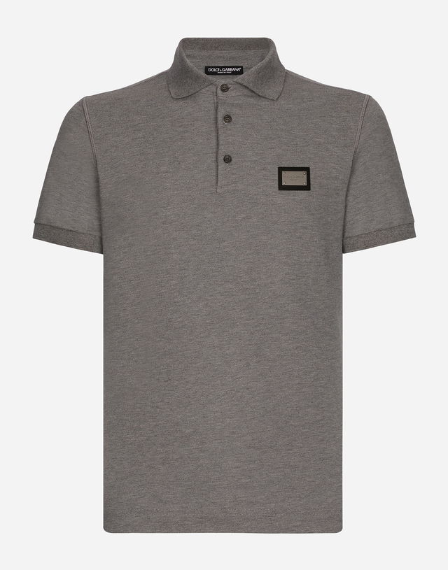 Cotton Piqué Polo-shirt With Branded Tag