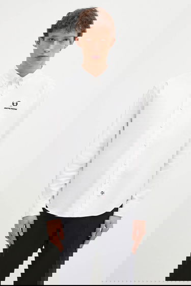 Риза AAPE by A Bathing Ape Moon Face Logo Regular Fit Button-Down Shirt Бяло | AAPSTM8495XXN, 0