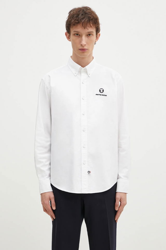 Moon Face Logo Regular Fit Button-Down Shirt