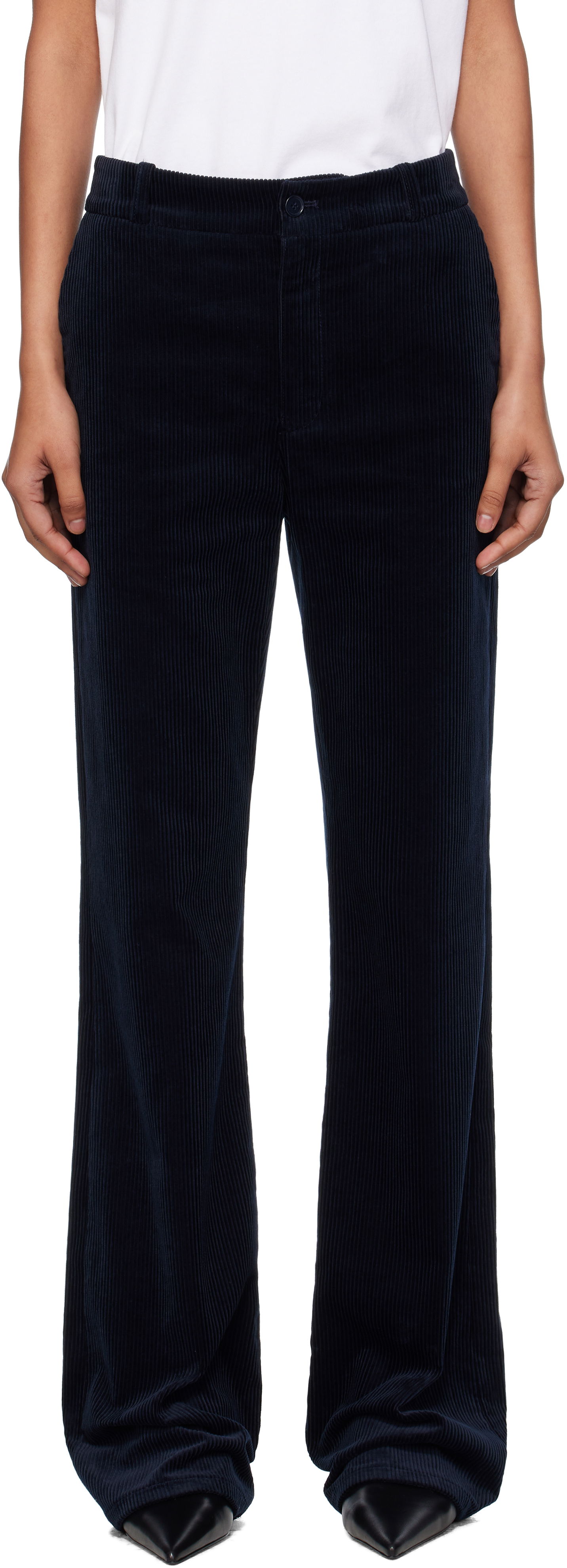 Панталони A.P.C. A.P.C. Rosemary Corduroy Flare Trousers Тъмно синьо | COHBB-F08502, 0