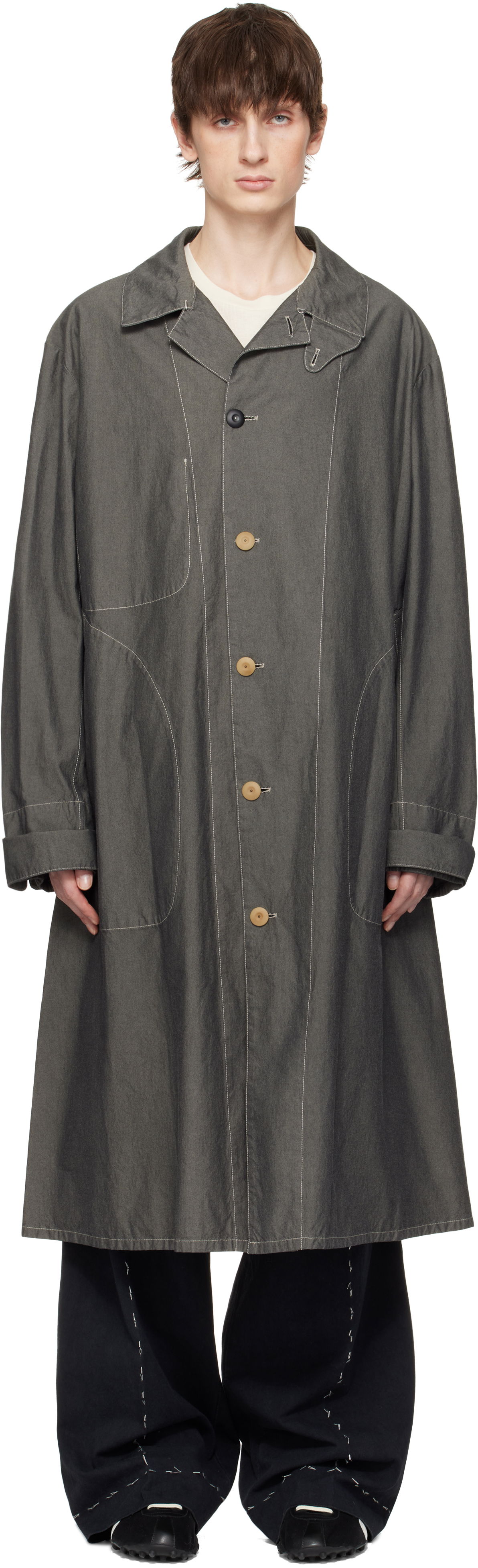 Дъждобран Maison Margiela Maison Margiela Canvas Coat Сиво | S50AA0156 M35299, 0
