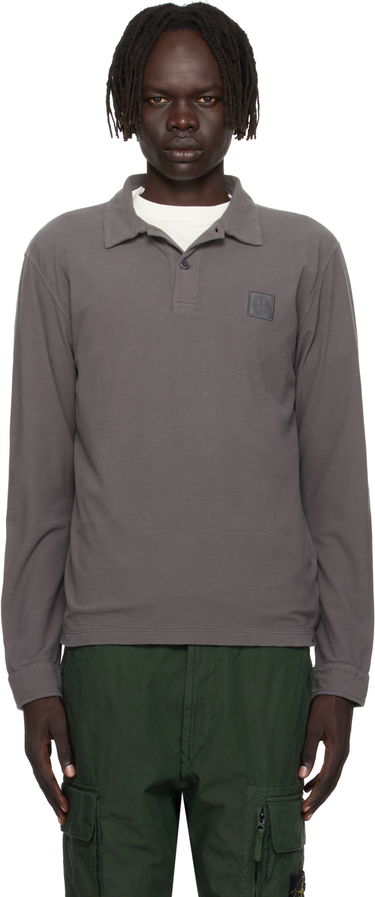 Поло тениска Stone Island Stone Island Long Sleeve Cotton Jersey Polo Сиво | K2S15 2200011 S0F11, 0