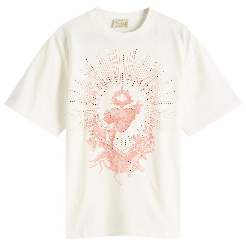 Тениска Aries Faded Ex Amino Graphic Print Short Sleeve T-Shirt Бежово | AR60014-OWT