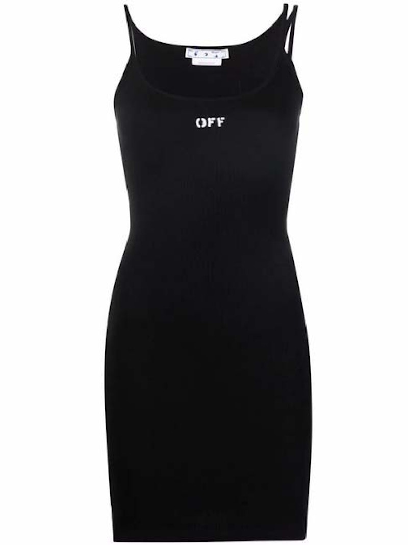 Pокля Off-White Off Stamp Basic Rib Dress Черно | OWDB304C99JER0011001