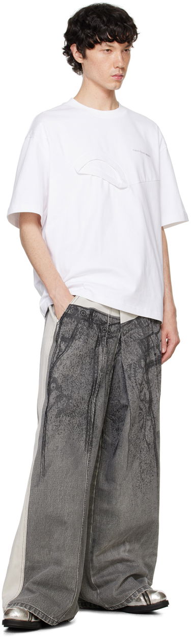 Тениска Feng Chen Wang Feng Chen Wang Paneled Collar T-Shirt Бяло | FF12TSH713, 3