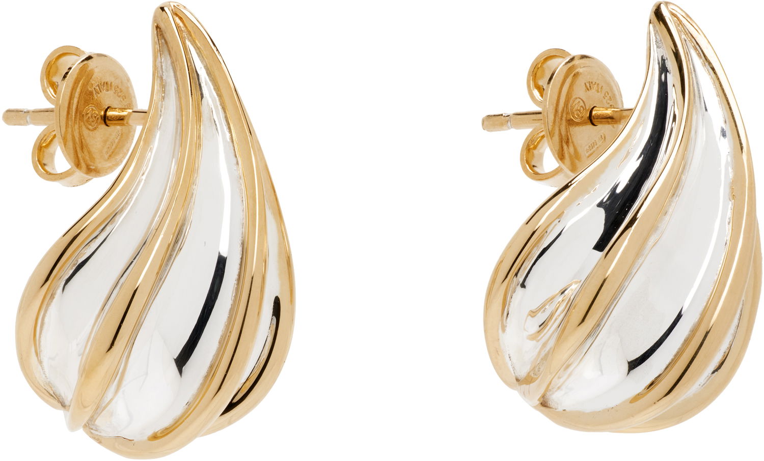 Обеци Bottega Veneta Bottega Veneta Mini Gold & Silver Drop Earrings Металик | 838154 V507D, 1