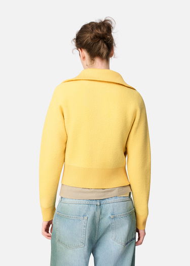 Пуловер AXEL ARIGATO Verve Ribbed Collar Zip-Up Cardigan Жълто | A3703001, 3