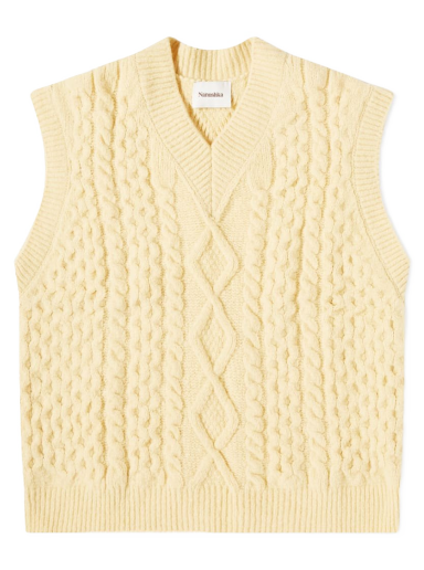 Пуловер Nanushka Doan Cable Knit Vest Жълто | NM22FWOW00511