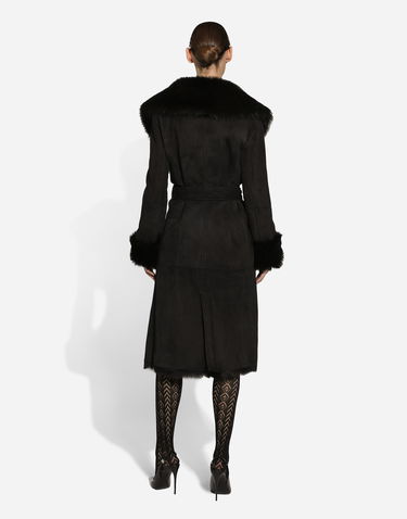Палта Dolce & Gabbana Shearling Coat With Belt Черно | F0E2SLFUP87N0000, 2