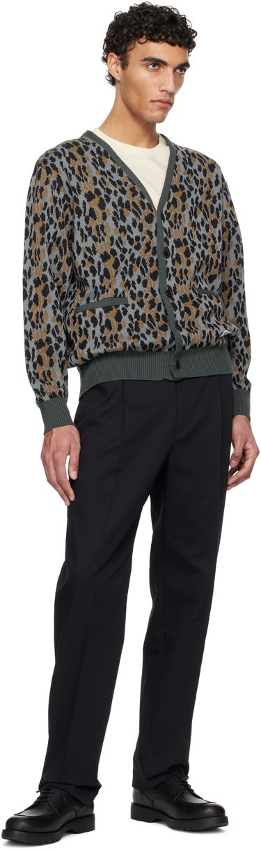 Пуловер WACKO MARIA WACKO MARIA Leopard Jacquard Knit Cardigan Сиво | 25SSE-WMK-KN06, 3