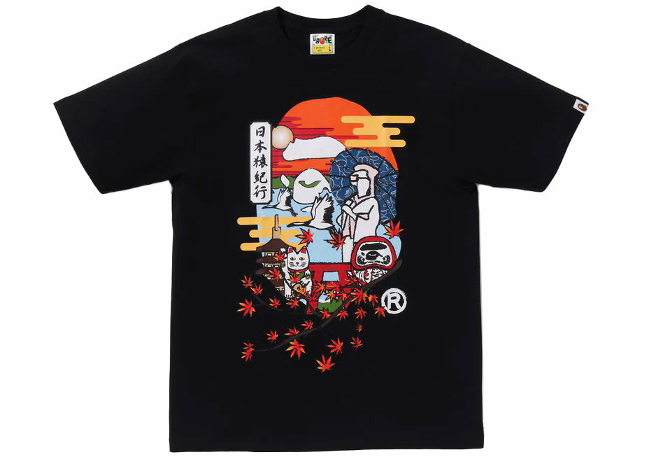 Тениска BAPE BAPE Japan Culture Ape Head Tee (FW23) Black Черно | 1J72-110-040, 0