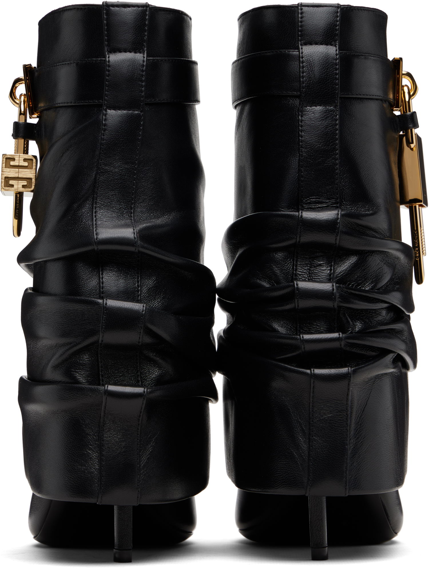 Кецове и обувки Givenchy Shark Lock Stiletto Boots Черно | BE604RE2AF001, 1