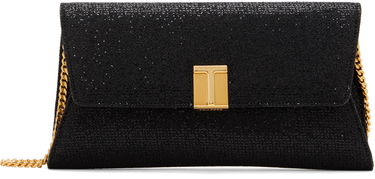 Чанта през рамо Tom Ford Glitter Textured Fabric Bag With Chain Strap Черно | L1736-TSY053X, 0