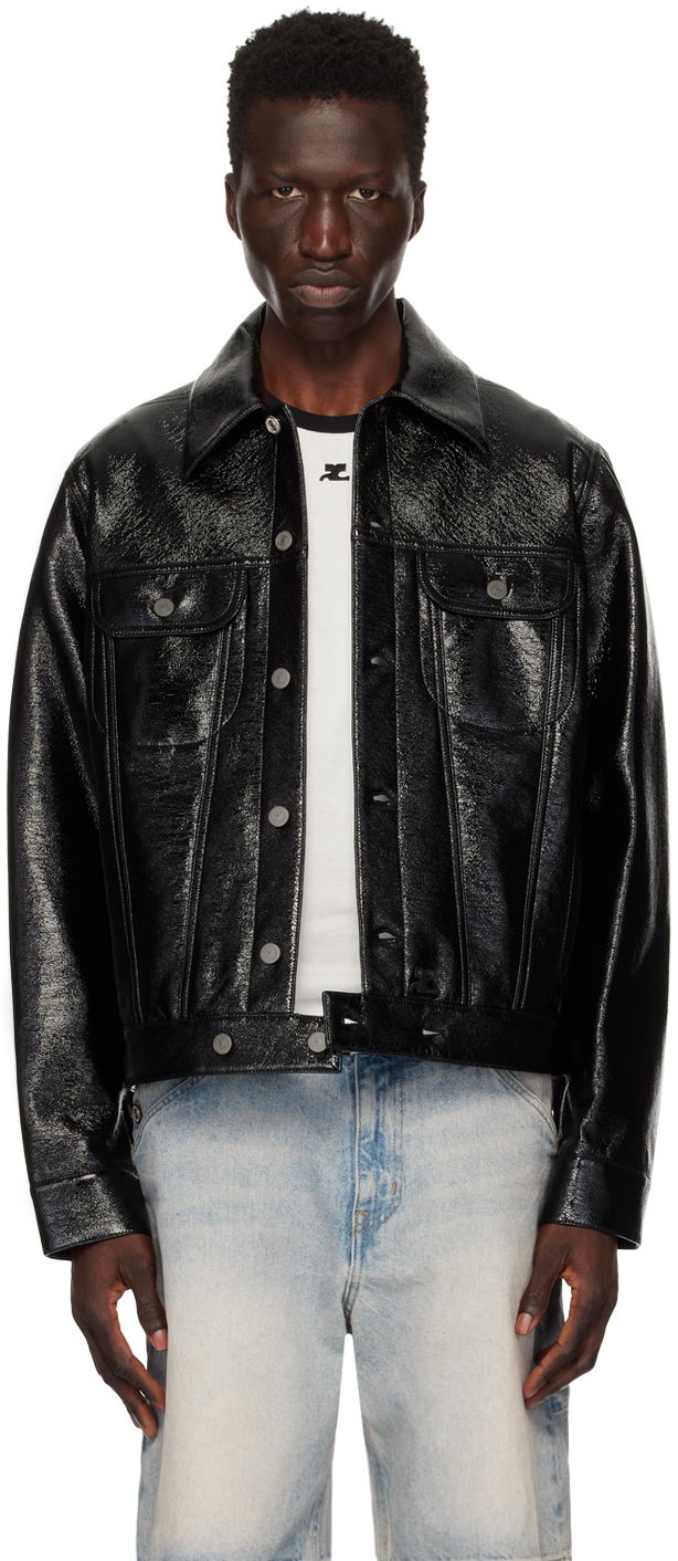Яке Courrèges Courrèges Trucker Jacket Черно | VESCBL063VY0014