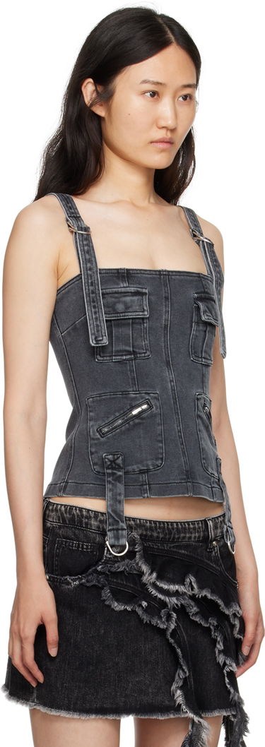 Потник Blumarine Faded Denim Tank Top Сиво | A322J098A, 1
