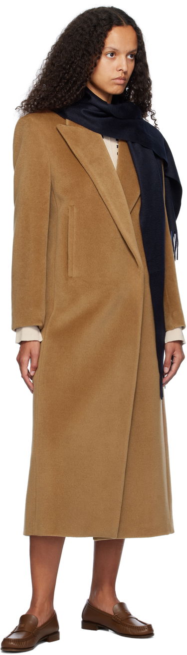 Шал Max Mara Embroidered Logo Wool Scarf Тъмно синьо | 2424546312600 MM02232, 2