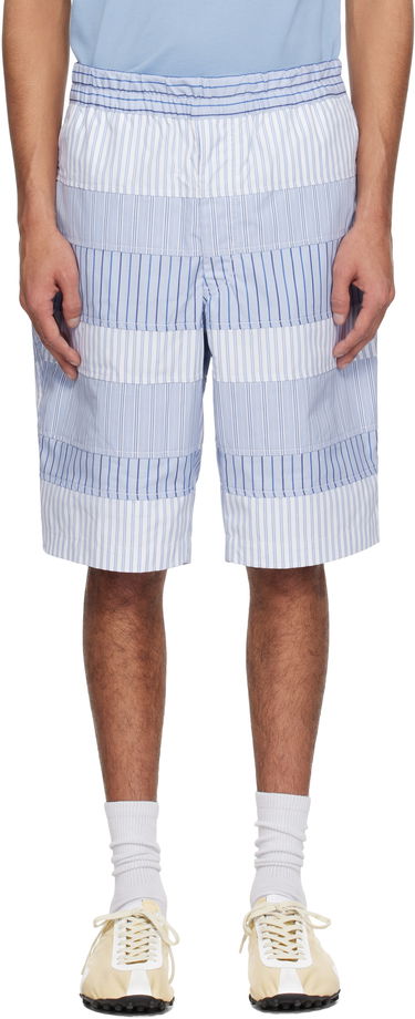 Къси панталони Comme des Garçons Comme des Garçons Shirt Yarn Dyed Stripe Poplin Shorts Синьо | FO-P004-051, 0