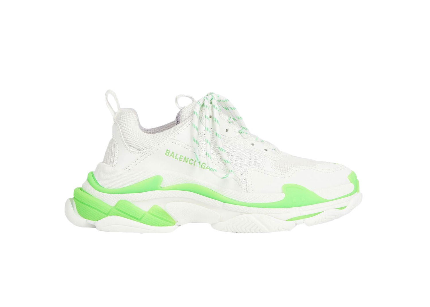 Кецове и обувки Balenciaga Triple S Fluo Green White W Бяло | 524039W2CA33890, 0