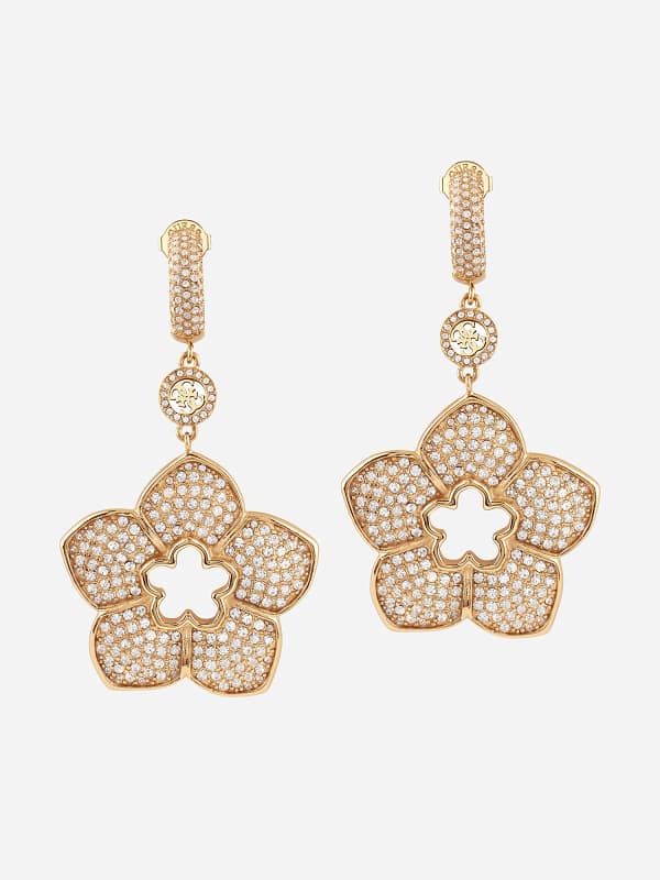 Обеци GUESS Gold-Tone Floral Drop Earrings Металик | JUBE04464JW, 0