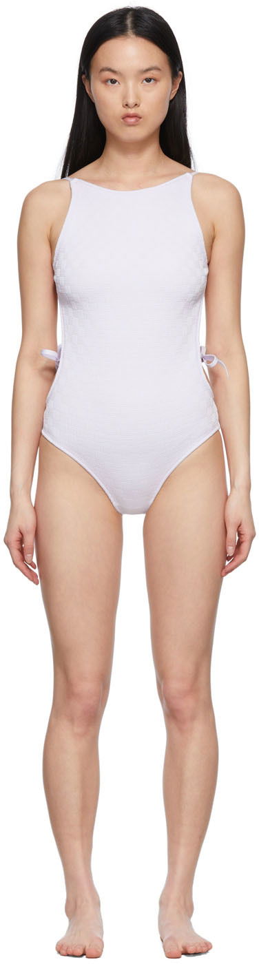 Бански Bottega Veneta Nylon One-Piece Swimsuit Лилаво | 689538 V1LJ0, 0