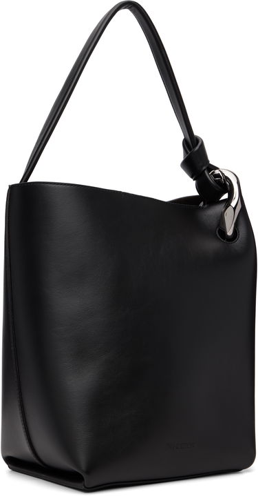 Чанта през рамо JW Anderson Corner Bucket Leather Shoulder Bag with Knot Detail and Sculptural Hardware Черно | HB0738-LA0232, 1