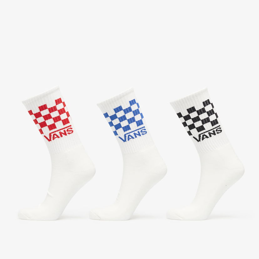 Чорапи Vans Vans Classic Check Crew Socks 3-Pack Бяло | VN000QBUWHT1