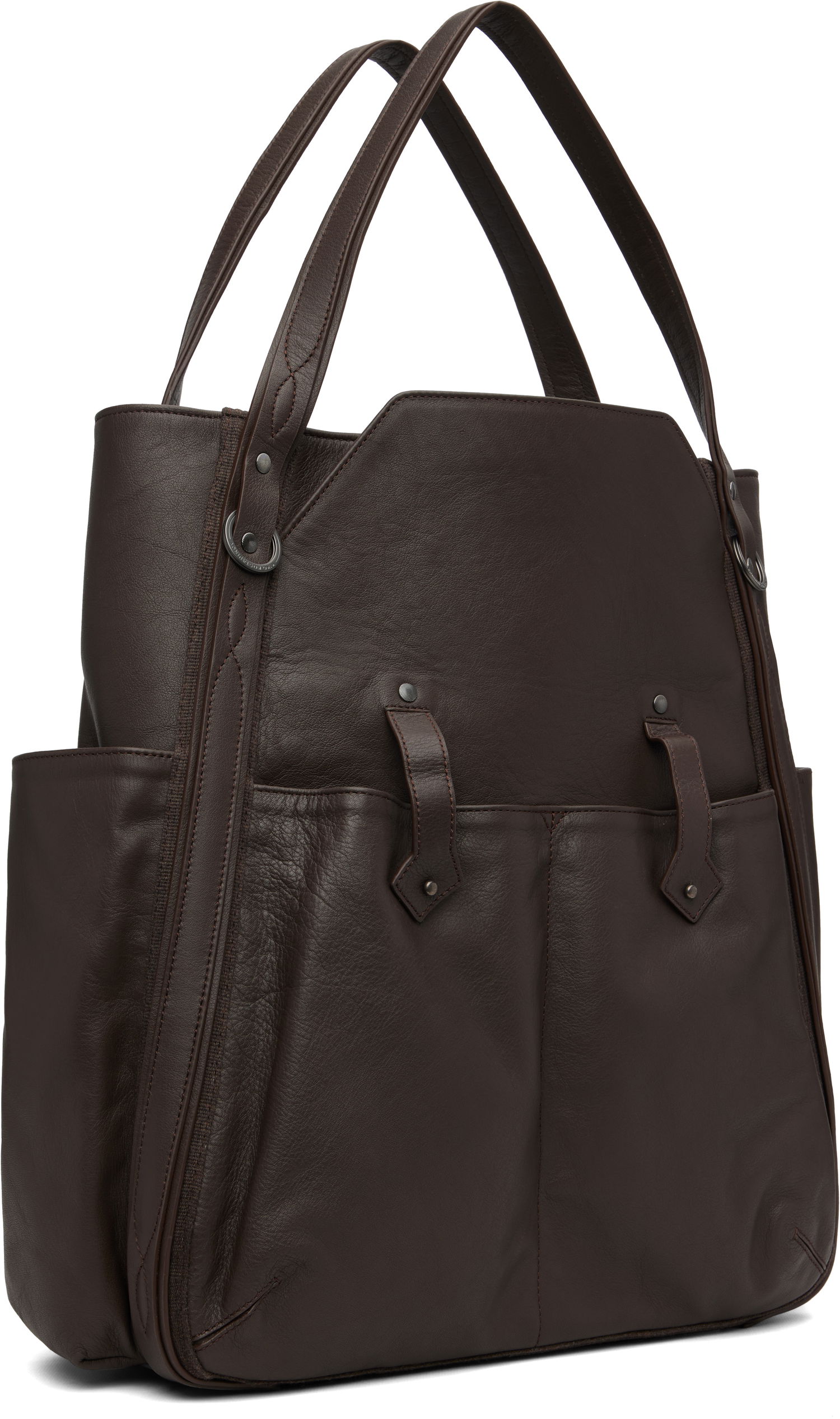 Голяма пазарска чанта KIKO KOSTADINOV Kiko Kostadinov Inex Leather Tote Кафяво | KKAW25BG04-148, 1