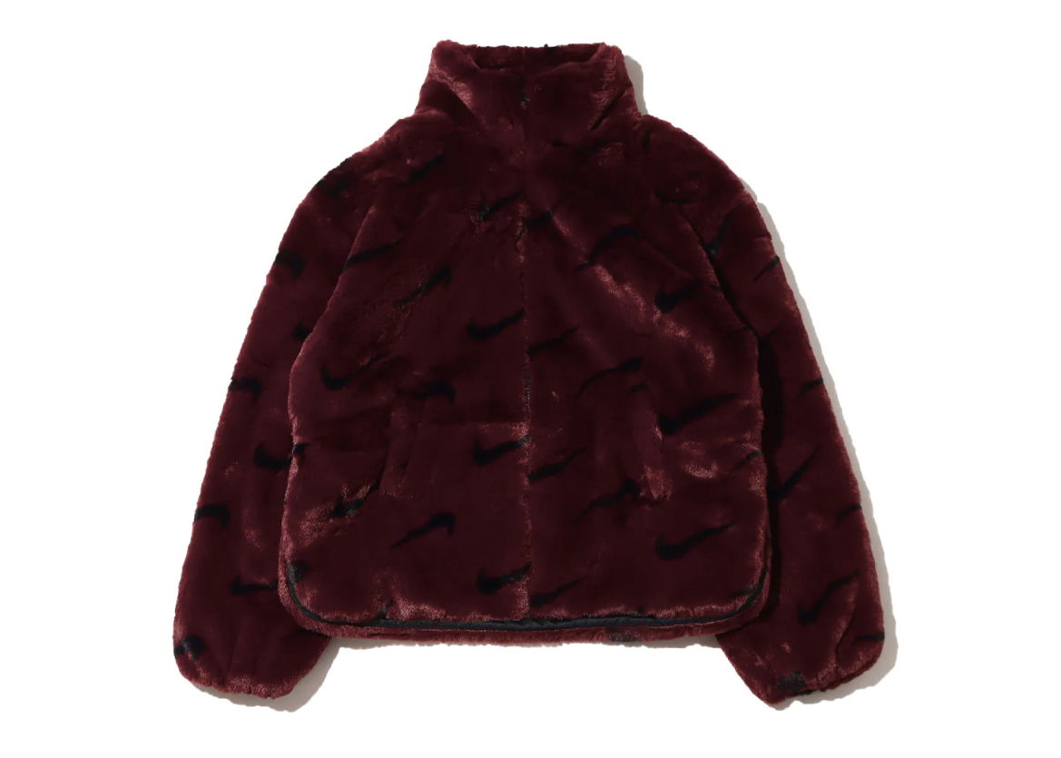 Яке Nike Printed Faux Fur Jacket Бургунди | DQ6843-652, 0