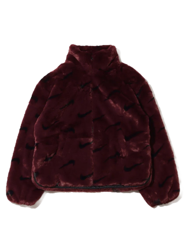Яке Nike Printed Faux Fur Jacket Бургунди | DQ6843-652