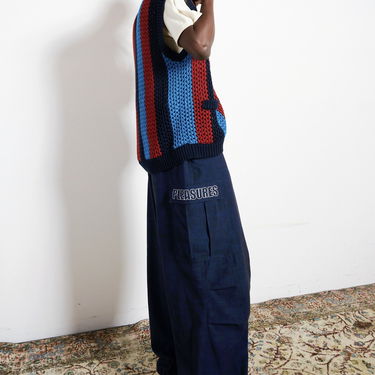 Карго панталони Pleasures Visitors Wide Fit Cargo Pants Тъмно синьо | P23F012-NAVY, 6