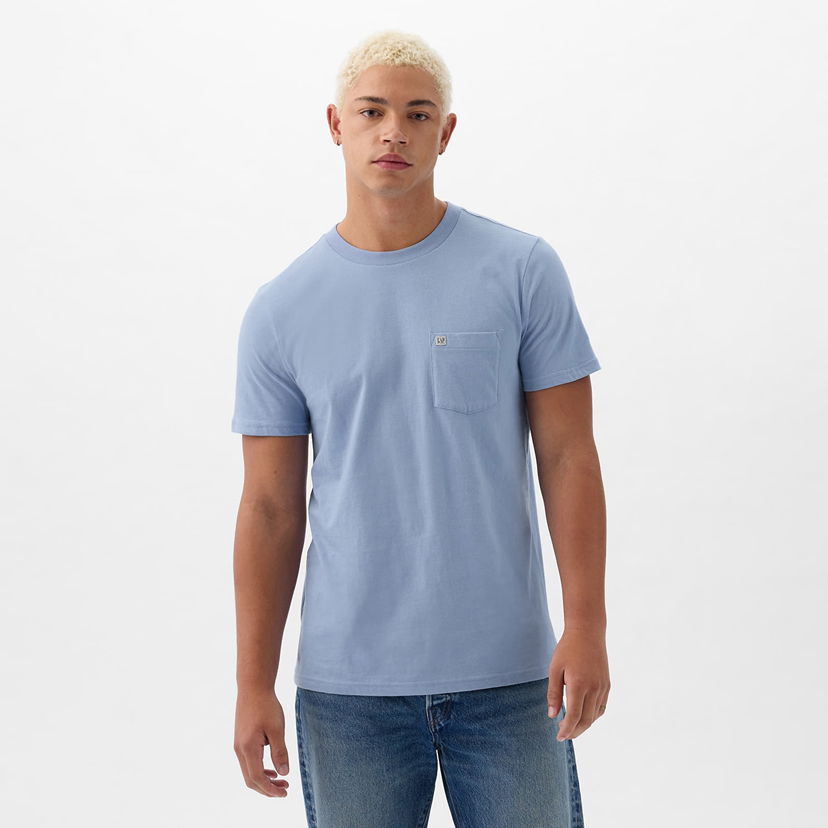 Тениска GAP Pocket Micro Logo Tee Distant Blue Синьо | 857901-01