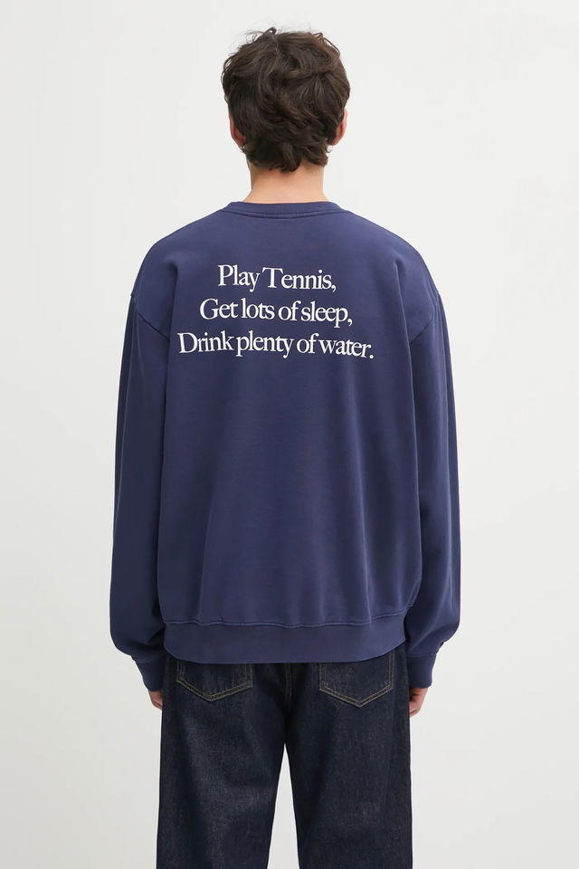 Sweatshirt with 'Play Tennis, Get lots of sleep, Drink plenty of water' text print