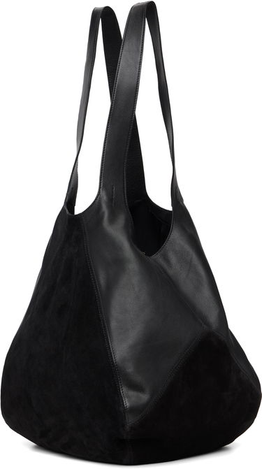 Голяма пазарска чанта CHLOÉ 'Chloé' Leather and Suede Balloon Tote with Gold-Tone Clasp Черно | CH25WS642Q51, 2