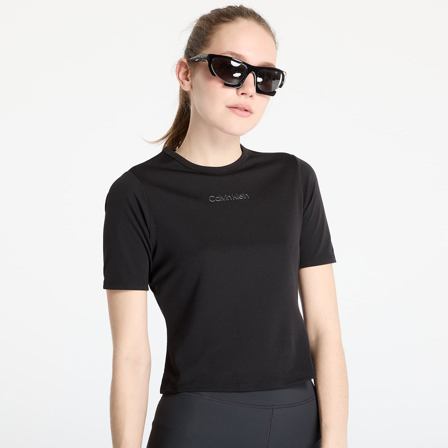 Съкратен топ CALVIN KLEIN Calvin Klein Sport Short Sleeve Tee Черно | LVGWS4K238 UB1, 1
