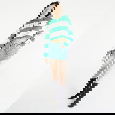 Суитчър Tommy Hilfiger Crop Stripe 1/4 Zip Hoodie Зелено | DW0DW15432 LY3, 0