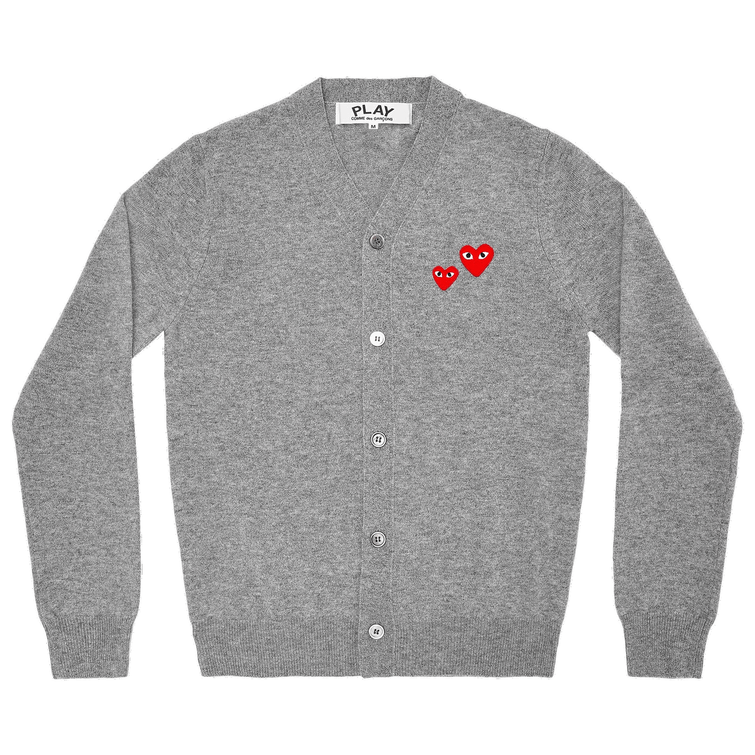 Пуловер Comme des Garçons PLAY Duo Heart Cardigan Сиво | AZ N072 051 1, 0