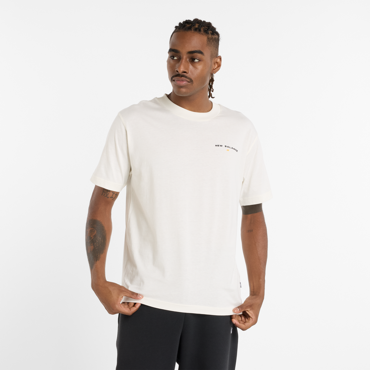Тениска New Balance Men's Athletics Essentials T-Shirt Бяло | NBMT51507SST, 0