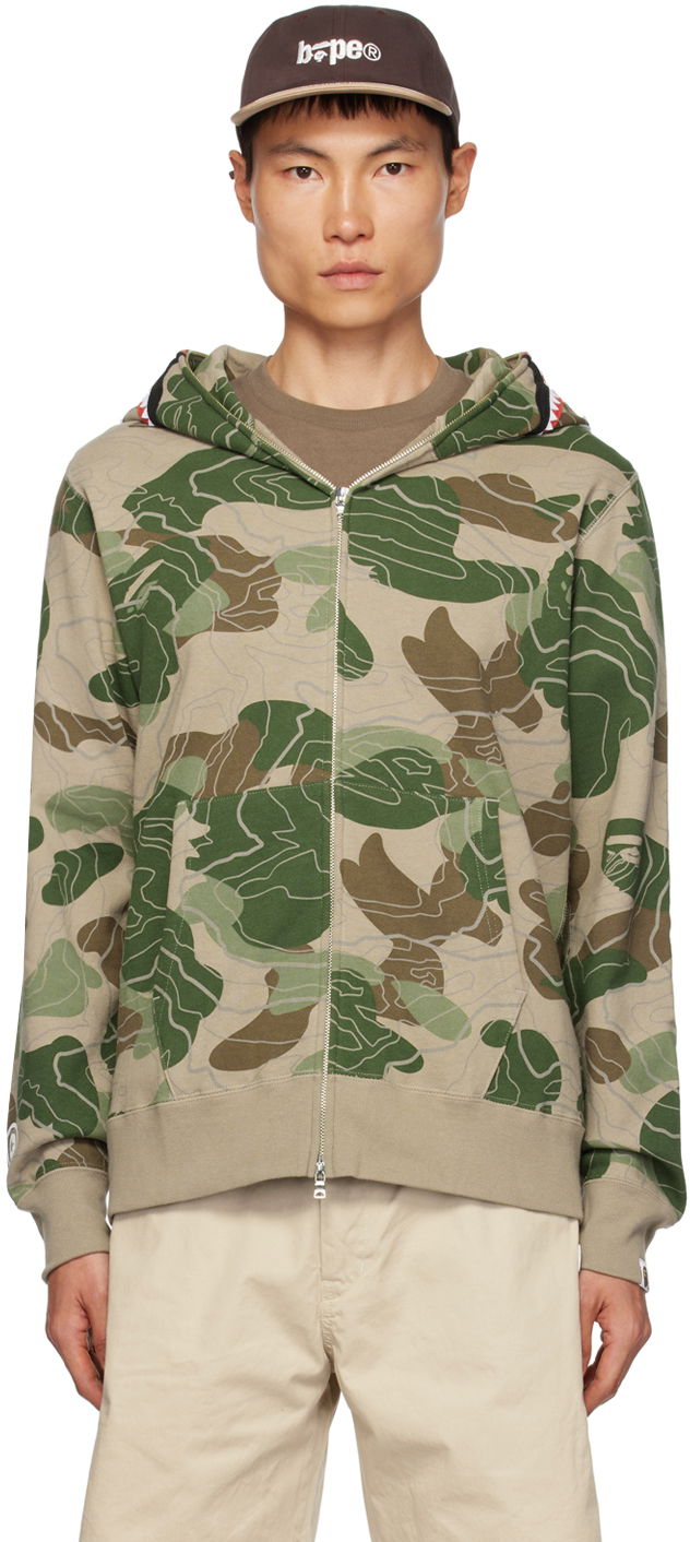 Суитчър BAPE 'WGM' Layered Line Camo Shark Hoodie Многоцветен | 001ZPJ801005M, 0
