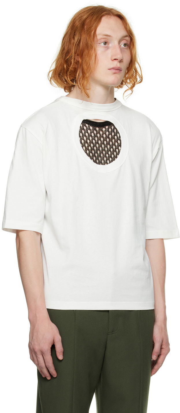 Тениска Dion Lee Cutout Detail T-Shirt Бяло | C3077F22, 1