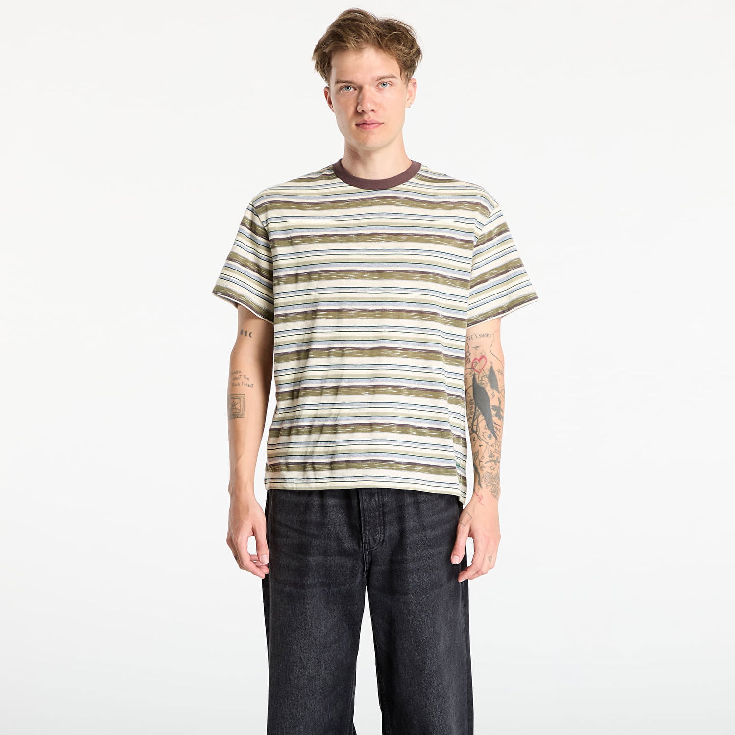 Тениска Brain Dead Toni Stripe T-Shirt Olive/ Multi Зелено | BDS25T00004778GR26, 0