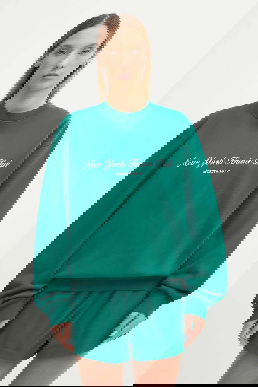 Суитчър Sporty & Rich New York Tennis Club Graphic Print Sweatshirt Зелено | ST071621402GR03, 1