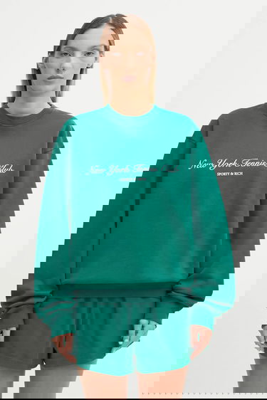 Суитчър Sporty & Rich New York Tennis Club Graphic Print Sweatshirt Зелено | ST071621402GR03, 1