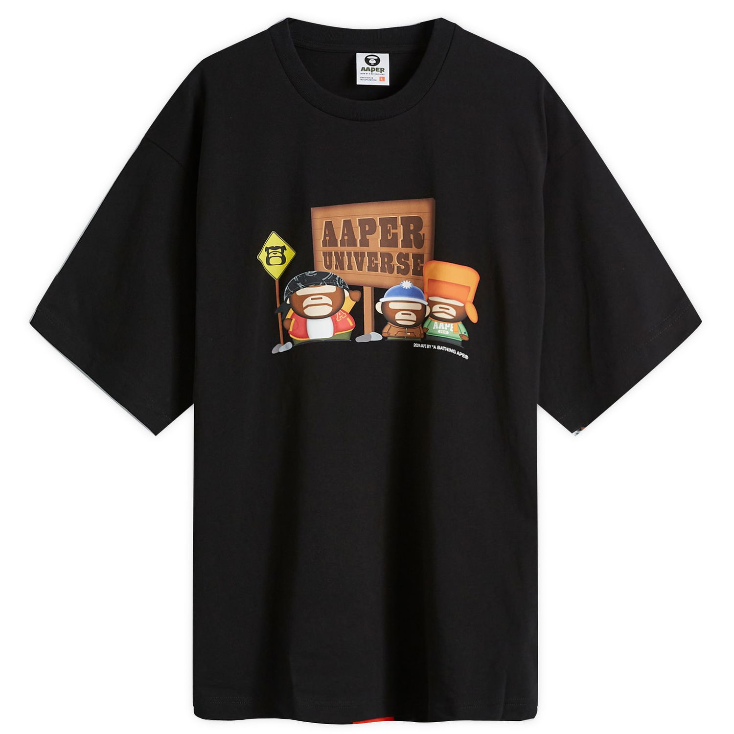 Тениска AAPE by A Bathing Ape AAPE AAPER Universe Graphic Tee Черно | AAPTEM1573XXNBKX, 1