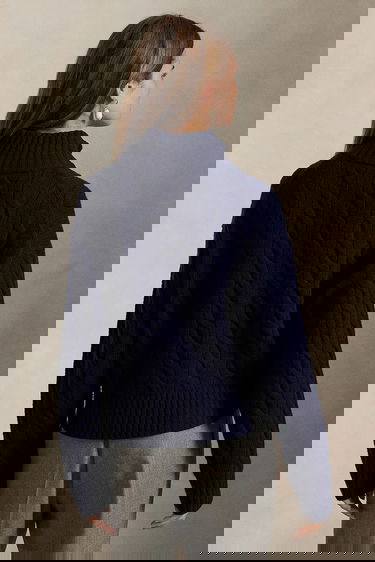 Пуловер Polo by Ralph Lauren Polo Ralph Lauren Cable-Knit Half-Zip Sweater Тъмно синьо | 211972130, 1